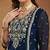 Riva enterprise embroidered navy blue georgette kurta palazzo & dupatta set.