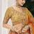 Rust Orange And Mustard Yellow Silk Blend Lehenga set choli dupatta 