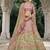Pink And Light Green Silk Blend Lehenga set choli dupatta 
