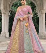 Multicolor Silk Blend Lehenga set choli dupatta