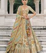 Multicolor Silk Blend Lehenga set choli dupatta
