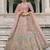 Dusty Pink And Grey Silk Blend Lehenga set choli dupatta