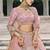 Dusty Pink And Grey Silk Blend Lehenga set choli dupatta