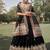 black embroidered silk festive lehenga set choli with dupatta