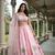 pink georgette embroidered lehenga choli with dupatta