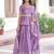 purple sequins crushed festive lehenga with peplum top