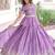 purple sequins crushed festive lehenga with peplum top