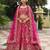 Rani Pink  Embroidered Silk Blend Bridal Lehenga set choli dupatta