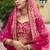 Rani Pink  Embroidered Silk Blend Bridal Lehenga set choli dupatta