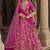 Magenta Pink  Embroidered Silk Blend Bridal Lehenga set choli dupatta