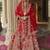 Red  Embroidered Silk Blend Bridal Lehenga set choli dupatta