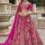 Rani Pink  Embroidered Silk Blend Bridal Lehenga set choli dupatta