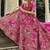 Rani Pink  Embroidered Silk Blend Bridal Lehenga set choli dupatta