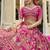 Rani Pink  Embroidered Silk Blend Bridal Lehenga set choli dupatta