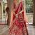 Red  Embroidered Silk Blend Bridal Lehenga set choli dupatta