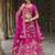 Magenta Pink  Embroidered Silk Blend Bridal Lehenga set choli dupatta