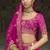 Magenta Pink  Embroidered Silk Blend Bridal Lehenga set choli dupatta