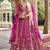 Magenta Pink  Embroidered Silk Blend Bridal Lehenga set choli dupatta
