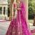 Magenta Pink  Embroidered Silk Blend Bridal Lehenga set choli dupatta