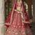 Red  Embroidered Silk Blend Bridal Lehenga set choli dupatta