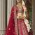 Red  Embroidered Silk Blend Bridal Lehenga set choli dupatta