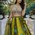 mehendi green georgette lehenga choli with dupatta
