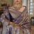 Kanjivaram silk blend classic saree with woven work for women in violet