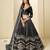 Black Ice Velvelt Semi Stitched Lehenga Choli witn Embroidery Work