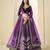 Purple Ice Velvelt Semi Stitched Lehenga Choli witn Embroidery Work