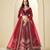 Red Ice Velvelt Semi Stitched Lehenga Choli witn Embroidery Work
