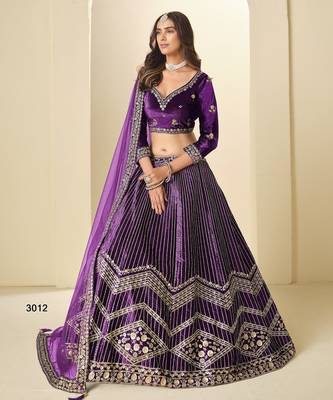 purple ice velvelt lehenga set with choli and dupatta 2