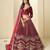Red Ice Velvelt Semi Stitched Lehenga Choli witn Embroidery Work