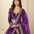 Purple Ice Velvelt Semi Stitched Lehenga Choli witn Embroidery Work