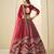 Red Ice Velvelt Semi Stitched Lehenga Choli witn Embroidery Work