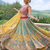 multi color crepe silk lehenga choli dupatta