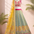 multi color crepe silk lehenga choli dupatta
