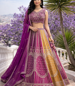 purple faux blooming lehenga choli with dupatta