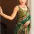 Silk blend green printed saree