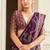 Silk blend purple printed saree