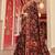 Silk blend brown printed saree