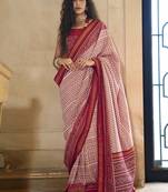 Multicolor printed silk blend party contemporary saree