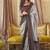 Grey printed silk blend party contemporary saree