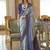 Light blue printed silk blend party contemporary saree