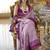 Magenta printed silk blend party contemporary saree