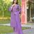 Women purple viscose embroidered straight kurta trousers with dupatta