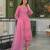 Women pink viscose embroidered straight kurta trousers with dupatta