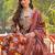 Women brown viscose floral printed straight kurta trousers with dupatta