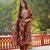 Women brown viscose floral printed straight kurta trousers with dupatta