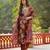Women brown viscose floral printed straight kurta trousers with dupatta