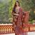 Women brown viscose floral printed straight kurta trousers with dupatta
